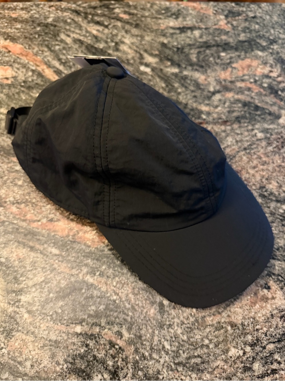 H&M Black Nylon Baseball Cap with Adjustable Strap